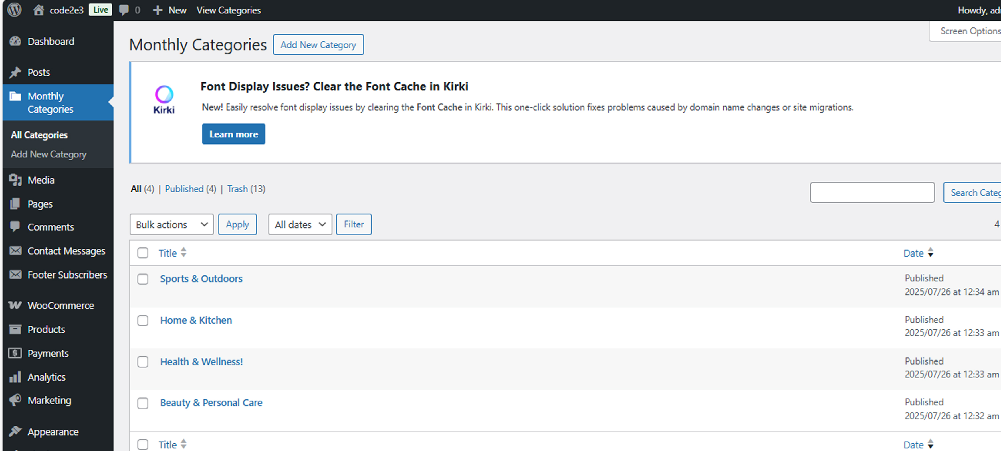 WooCommerce Setup